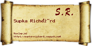 Supka Richárd névjegykártya