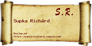 Supka Richárd névjegykártya